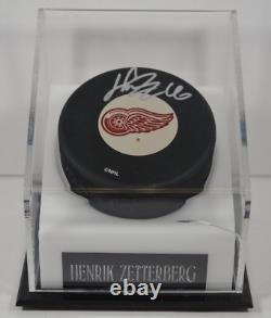 Henrik Zetterberg Red Wings Autographed Puck withDisplay Case & COA 123021MGL