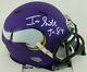 Irv Smith Jr Signed Minnesota Vikings Speed Mini Helmet (beckett Coa) Withdisplay