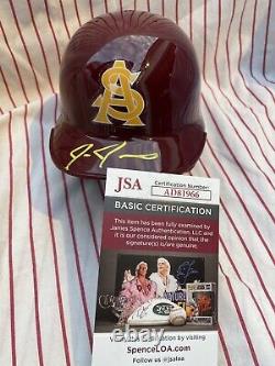 Ike Davis Signed ASU Sun Devils Mini Batting Helmet with Display Case JSA COA