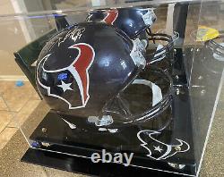 J. J. Watt Signed Auto replica Full-Size Football Helmet & display case JSA COA