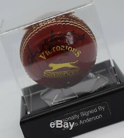 James Anderson Signed Autograph Cricket Ball Display Case England AFTAL COA