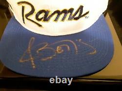 Jerome Bettis signed LA Rams Cap + Display Case + COA