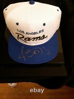 Jerome Bettis signed LA Rams Cap + Display Case + COA