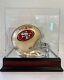 Jerry Rice Autographed Mini Helmet With Display Case And Coa Sticker