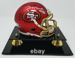 Jerry Rice Signed San Francisco 49ers Blaze Mini Helmet COA 793 Display Case