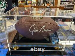 Jim Brown Autographed Football With Case HOF COA With Display