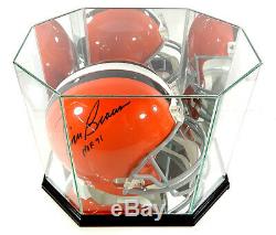 Jim Brown HOF 71 Signed Cleveland Browns Full Size Helmet In Display Case COA