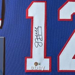 Jim Kelly Signed Framed Buffalo Bills Jersey Display 35x43 NFL Beckett COA