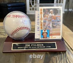 Jim Palmer signed baseball with coa and display case