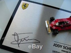 Jody Scheckter Hand Signed 1/43 Ferrari 312 T4 1979 Display Case Coa Proof Photo