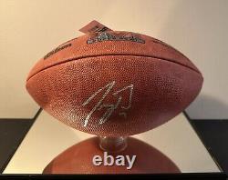 Joe Burrow Autographed Duke Super Bowl LVI Football withCOA + Bengals Display Case