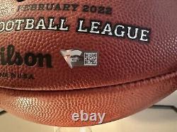 Joe Burrow Autographed Duke Super Bowl LVI Football withCOA + Bengals Display Case