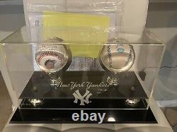 Joe Dimaggio Yankee Clipper Signed Baseball Collection In Display Case with COAs