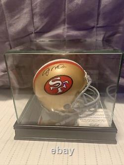 Joe Montana SF 49ers Autographed Mini Helmet with Schwartz COA/Display Case