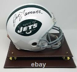 Joe Namath Signed New York Jets TB F/S Authentic Helmet JSA COA 887 Display Case
