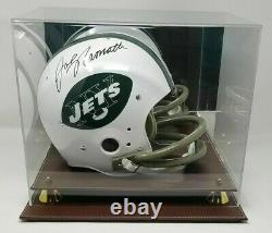 Joe Namath Signed New York Jets TB TK F/S Helmet JSA COA 897 Display Case