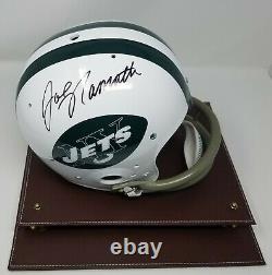 Joe Namath Signed New York Jets TB TK F/S Helmet JSA COA 897 Display Case