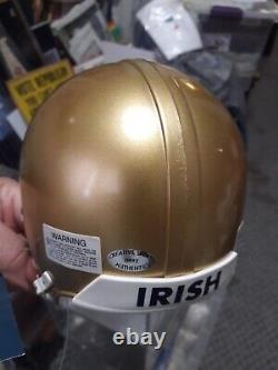 Joe Theisman Signed Notre Dame Mini Helmet with Display Case Creative COA