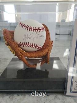 Johan Santana Autographed Baseball with glove display case. Incl COA. Free ship