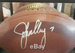 John Elway Autographed NFL Football with Display Case and GIA COA