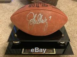 John Elway Autographed Official NFL Tagliabue Football with Display Case / MM COA
