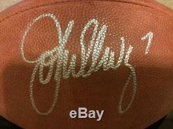 John Elway Autographed Official NFL Tagliabue Football with Display Case / MM COA