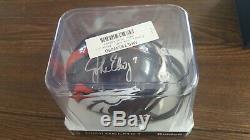 John Elway Denver Broncos Autographed Riddell Mini Helmet WithCOA and Display Case
