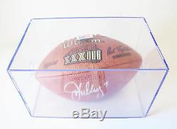 John Elway Superbowl 33 XXXIII M. V. P. 1999 Football in Display Case with COA