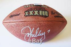 John Elway Superbowl 33 XXXIII M. V. P. 1999 Football in Display Case with COA