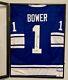 Johnny Bower Signed Jersey With Display Case, Inscribed Hof 76 (beckett Coa)
