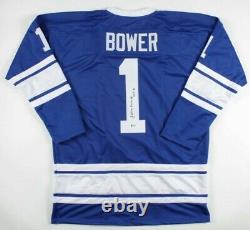 Johnny Bower Signed Jersey With Display Case, Inscribed HOF 76 (Beckett COA)