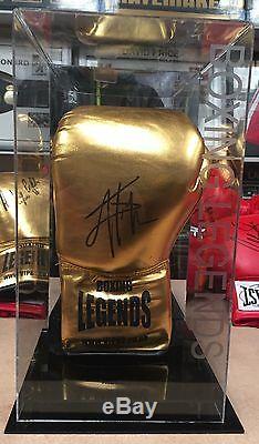 Johnny Nelson hand signed boxing glove in a display case world champion RARE COA