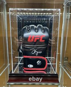 Jon Bones Jones Autographed UFC Glove Beckett Witness with COA IN DISPLAY CASE