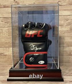 Jon Bones Jones Autographed UFC Glove Beckett Witness with COA IN DISPLAY CASE