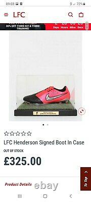 Jordan Henderson Liverpool Signed Boot In Display Case With LFC COA