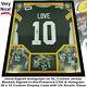 Jordan Love Autographed Green Bay Packers Custom Jersey Framed With Bas Coa