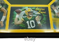 Jordan Love Autographed Green Bay Packers Custom Jersey Framed with BAS COA