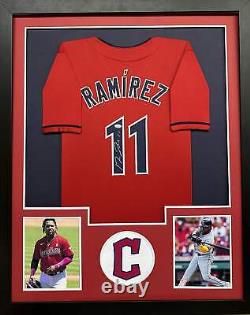 Jose Ramirez Autograph Cleveland Guardians Jersey Framed JSA COA