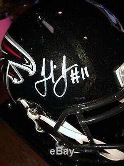 Julio Jones Autographed Atlanta Falcons Helmet withCOA and Display Case
