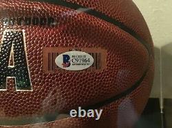 Julius Erving Dr. J Signed Basketball with Display Case & Nameplate Beckett COA