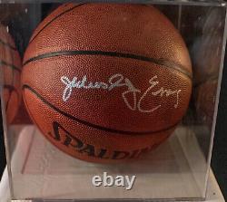 Julius Erving Signed Wilson Basketball withCOA in Display Case