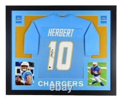 Justin Herbert Autographed Jersey In Frame Beckett COA