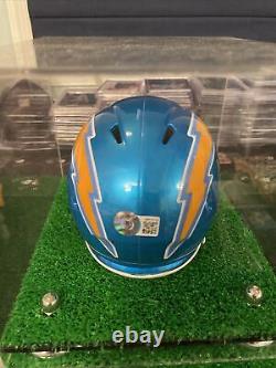Justin Herbert Signed Chargers Flash Mini Helmet BECKETT COA With Display Case