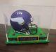 Justin Jefferson Signed Vikings Mini Helmet Beckett Coa, With Turf Display Case