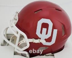 KENNEDY BROOKS Signed University of Oklahoma Speed Mini Helmet (JSA Witness COA)