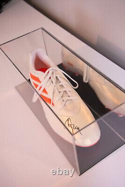 Karim Benzema Signed Adidas Football Boot in Mirrored Display Case Beckett COA