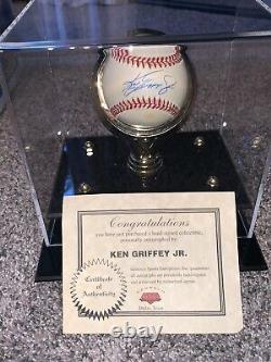 Ken Griffey Jr. Signed OMLB Baseball with Display Case and GSE COA Pepsi Promo