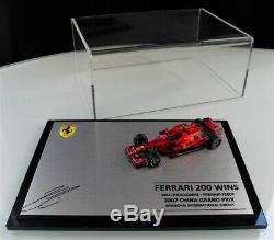Kimi Raikkonen Hand Signed 1/43 F2007 Ferrari 200 Wins Display Case Coa Proof