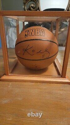 Kobe Bryant #8 signed Spalding Basketball in Display Case COA