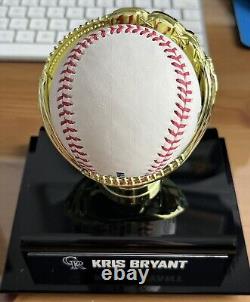 Kris Bryant Signed Baseball In Rockies Display with Fanatics & MLB COA Holo MVP